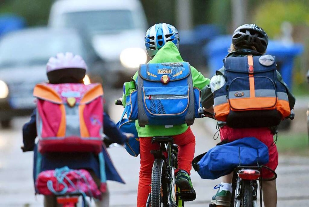 Mit dem Rad zur Schule fahren ist ein Beispiel für Nachhaltigkeit.  | Foto: Ralf Hirschberger (dpa)