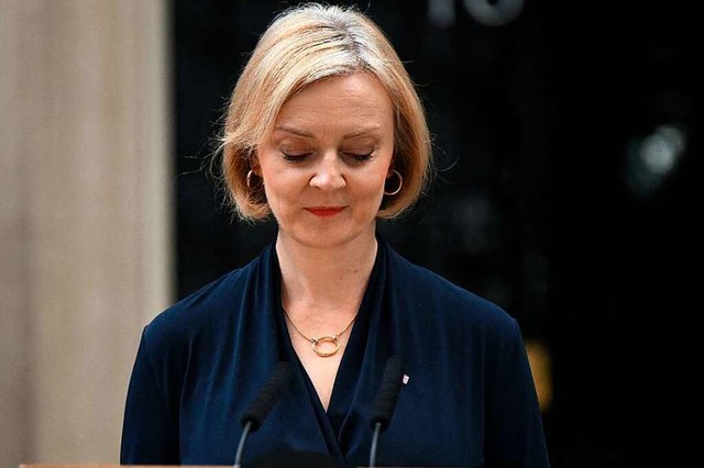 Liz Truss war sechs Wochen lang Premierministerin von Grobritannien.  | Foto: DANIEL LEAL (AFP)