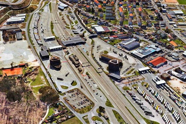 Die Autobahnzollanlage Weil am Rhein i...sie durch einen Neubau ersetzt werden.  | Foto: Stadtverwaltung Weil am Rhein