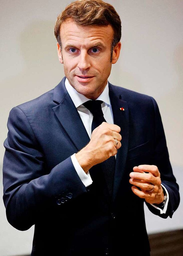 Frankreichs Prsident Emmanuel Macron ...tschland, wenn sich das Land isoliere.  | Foto: LUDOVIC MARIN (AFP)