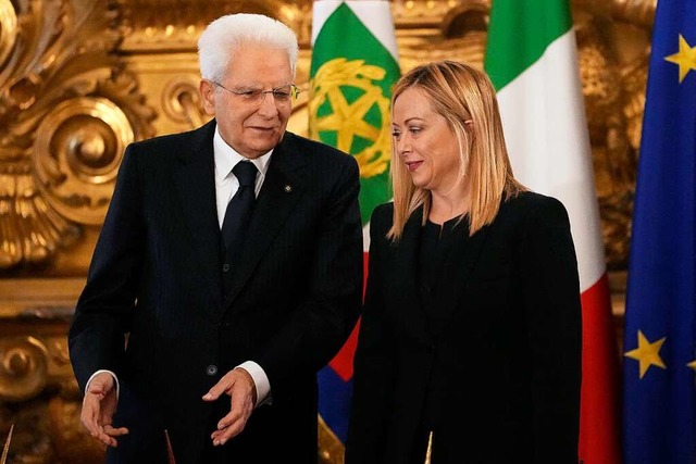 Sergio Mattarella, Staatsprsident von...ittag die neue italienische Regierung.  | Foto: Alessandra Tarantino (dpa)