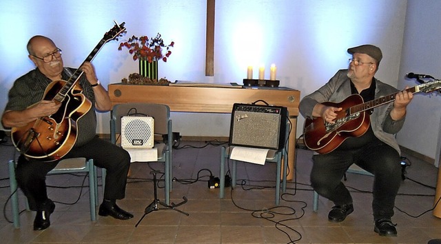 Gitarrenkunst vom Feinsten prsentiert...nchen und Gige Brunner aus Nrnberg.   | Foto: Ernst Brugger