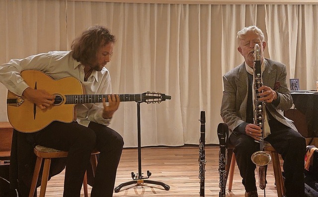 Das Duo George Ricci und Zarek Silbers...maligen Gasthaus Adler in Harpolingen   | Foto: Aloisia Zell