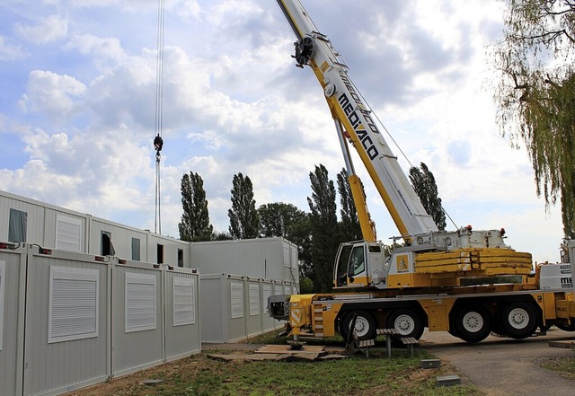 In Btzingen ist eine Containersiedlung fr Geflchtete entstanden.  | Foto: Horst David