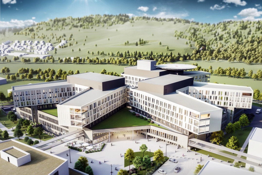 Das neue Klinikum wird voraussichtlich Ende des Jahres 2025 fertig.  | Foto: Pressefoto Kliniken Lörrach