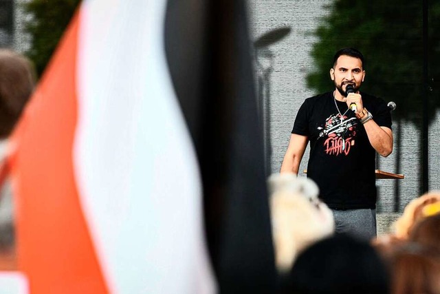 Attila Hildmann bei Corona-Protesten im August 2020 in Berlin  | Foto: Fabian Sommer (dpa)