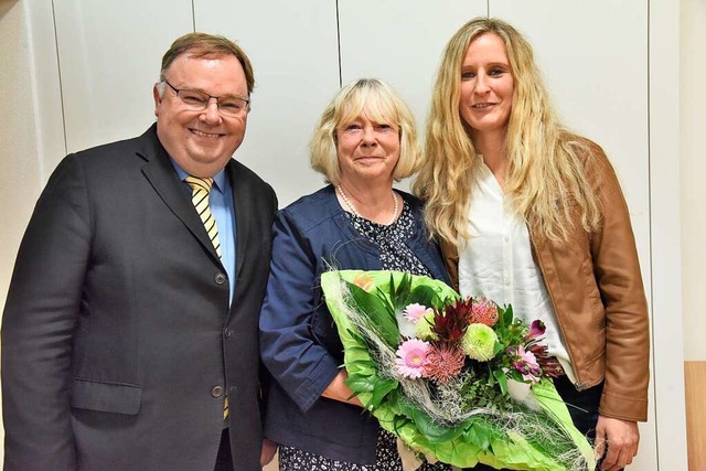 Brgermeister Heinzz-Rudolf Hagenacker...ichtete ihre Nachrckerin Katrin Unger  | Foto: Markus Zimmermann