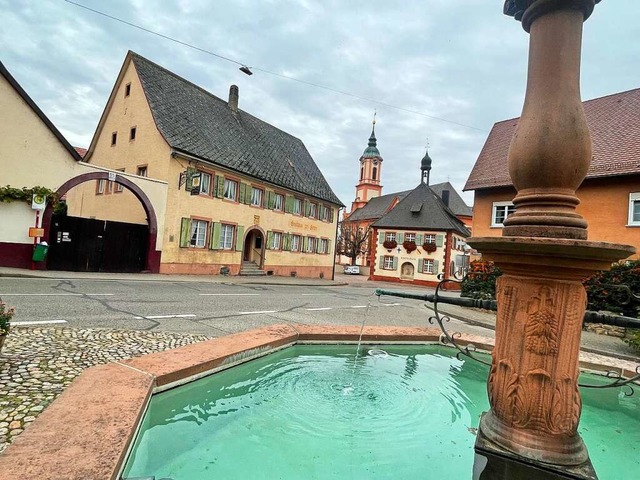 Der Merdinger Ortskern mit dem ehemali...nutzung aussehen kann, ist noch offen.  | Foto: Mario Schneberg