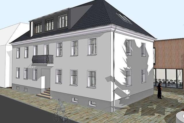 So soll das Sasbacher Rathaus nach dem...nd ohne Fensterlden knftig aussehen.  | Foto: Entwurf: HESS VOLK Architekten PartGmbB
