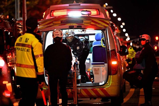 Im Groeinsatz sind Rettungskrfte in ...uptstadt Seoul nach einer Massenpanik.  | Foto: ANTHONY WALLACE (AFP)