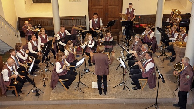Der Musikverein Hasel begeisterte sein...t seinem Konzert in der Hasler Kirche.  | Foto: Gudrun Gehr