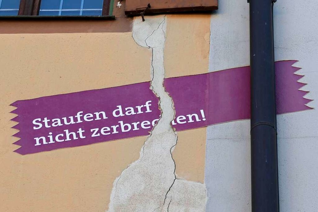 &#8222;Staufen darf nicht zerbrechen&#...ne Mahnung, und zugleich ein Hilferuf.  | Foto: Hans-Peter Müller