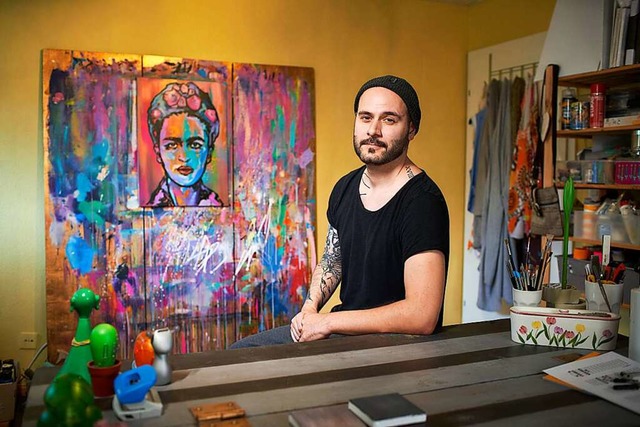 Jan Gines Alvarez in seinem Atelier in Heiligenzell.  | Foto: Michael Bode
