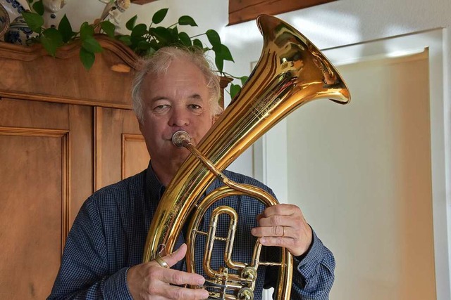 Bernd Trotter ist im Vorstand des Musi...leidenschaftlich Blechblasinstrumente.  | Foto: Andrea Steinhart