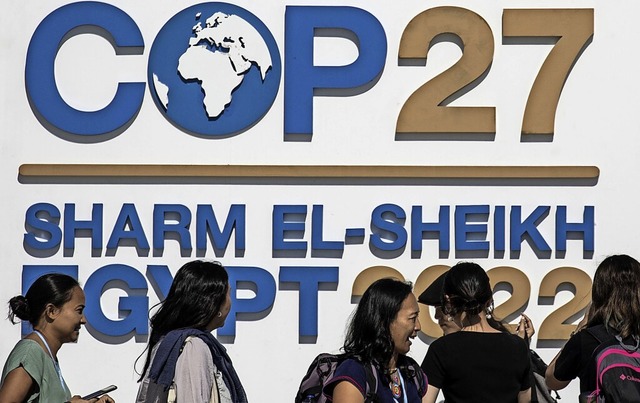 Vertreter aus 200 Staaten beraten sich in Scharm el Scheich ber das Weltklima.  | Foto: Gehad Hamdy (dpa)