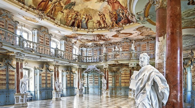 Rokoko-Juwel: der Bibliothekssaal im Kloster Schussenried  | Foto: Staatliche Schlsser und Grten Baden-Wrttemberg, Gnther Bayerl