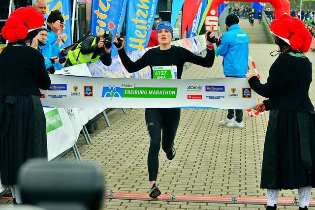 Beim Freiburg-Marathon in diesem Frhj...t ihrer Zeit nicht ganz zufrieden war.  | Foto: Daniel Thoma