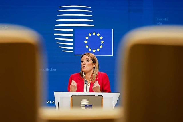 Parlamentsprsidentin Roberta Metsola aus Malta steht in der Kritik.  | Foto: Nicolas Economou