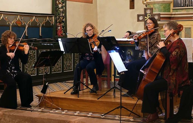 Das Streichquartett &#8222;Vielsaitig&#8220;  in der Kirche Rtteln.  | Foto: Roswitha Frey