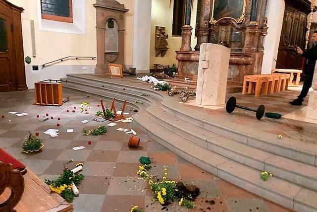 Zerstrungen in zwei Offenburger Kirchen: 