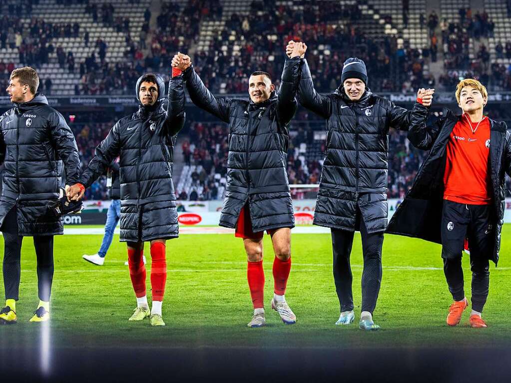 Emotionale Moment beim 4:1 des SC Freiburg gegen Union Berlin.