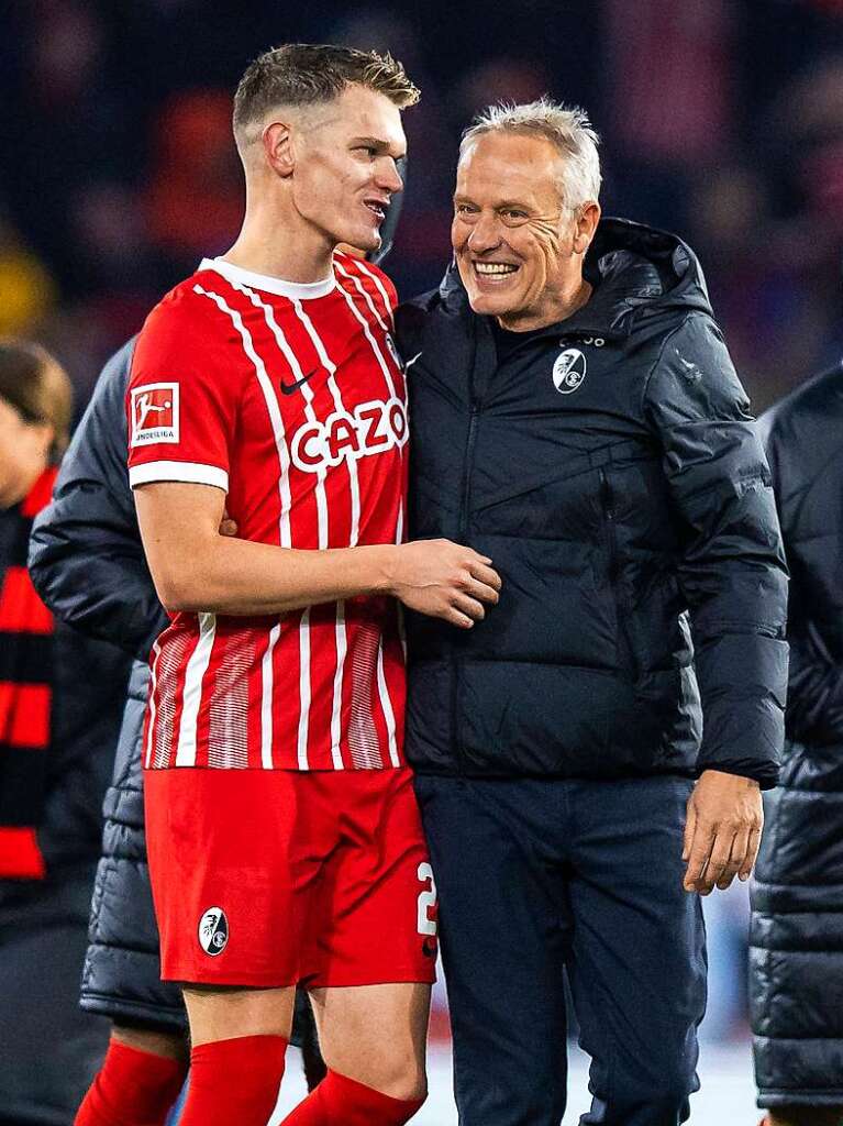 Abwehrstratege Ginter und Trainer Streich.