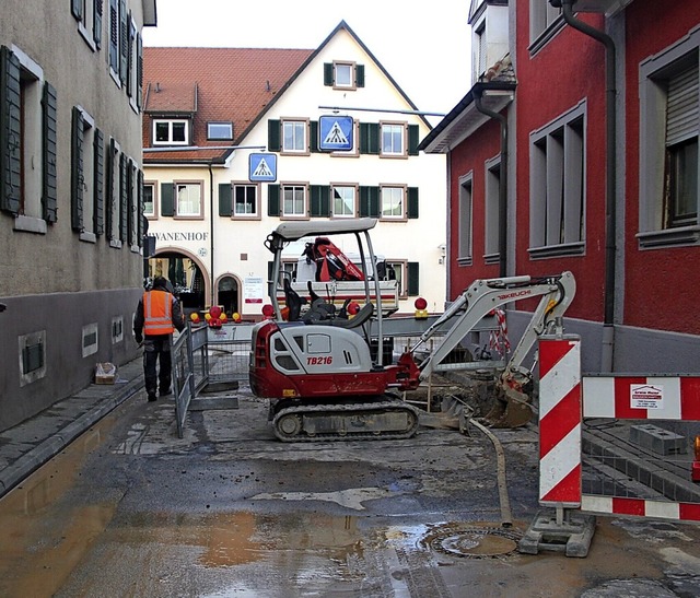 Wegen der Reparaturarbeiten an der Was...ichstetter Ortskern derzeit gesperrt.   | Foto: Horst David
