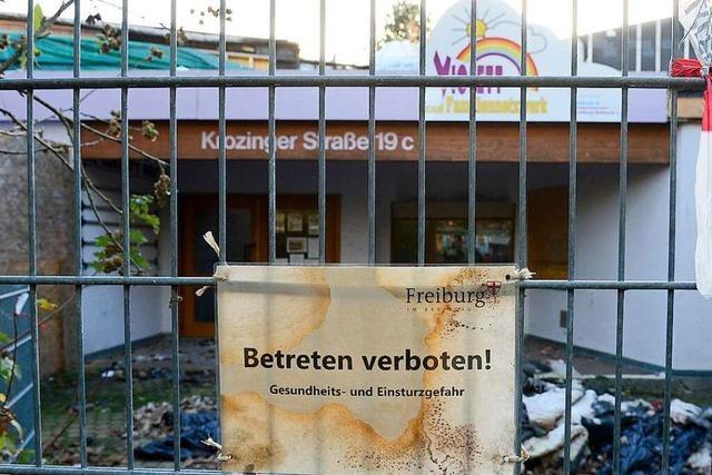 Nach den beiden Brnden bleibt fr Freiburgs Kita Violett nur noch der Abriss