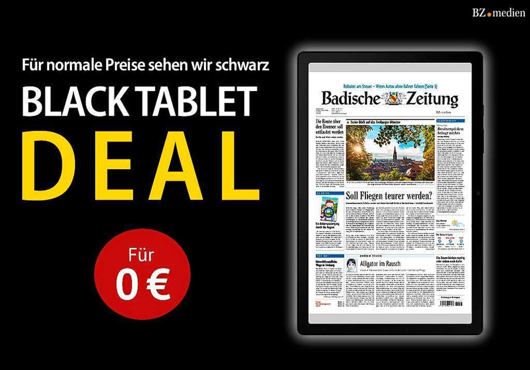 Jetzt kostenloses Samsung Galaxy Tab A...ischen Zeitung uneingeschränkt nutzen!  | Foto: Badischer Verlag