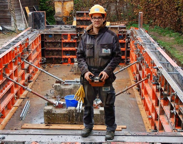 Jakob Wolfsperger auf einer Baustelle in Lahr  | Foto: Wolfgang Beck