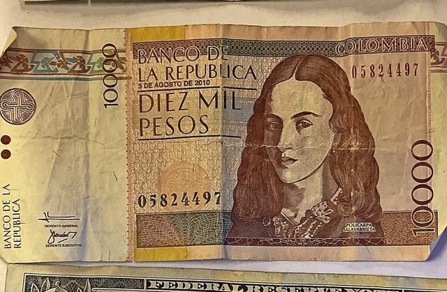 Ein 10000 Pesos-Schein aus Kolumbien, er ist etwa 2,07 Euro wert.  | Foto: Privat