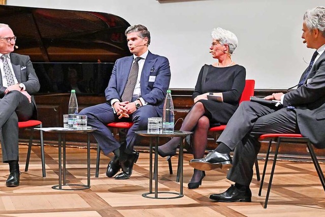 Bei der Podiumsdiskussion im Historisc...Barth, Barbara Mayer und Philippe Oddo  | Foto: Michael Bamberger