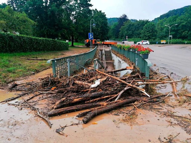 Nach einem heftigen Gewitter wurden St...erwehr und THW waren im Dauerseinsatz.  | Foto: Kathrin Ganter