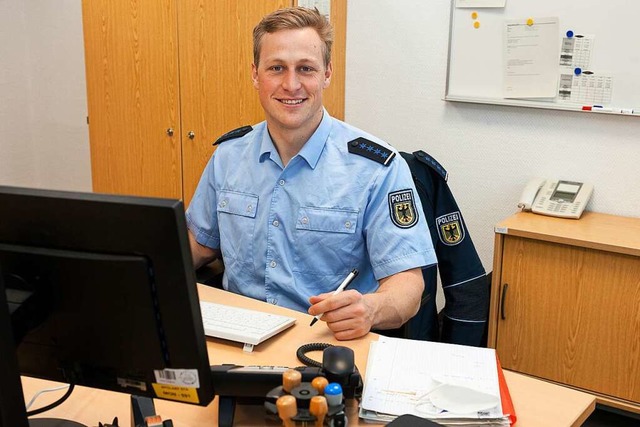 Max Rendschmidt wird als Spitzensportl...ndespolizei gefrdert und ausgebildet.  | Foto: A. Delzig (dpa)