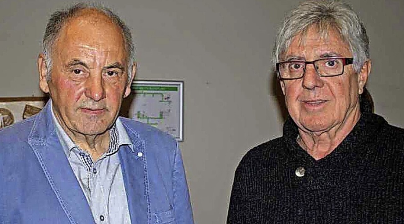 Wurden zu Ehrenmitgliedern des TuS Rin...nfred Weber (links) und Norbert Käfer   | Foto: Adelbert Mutz