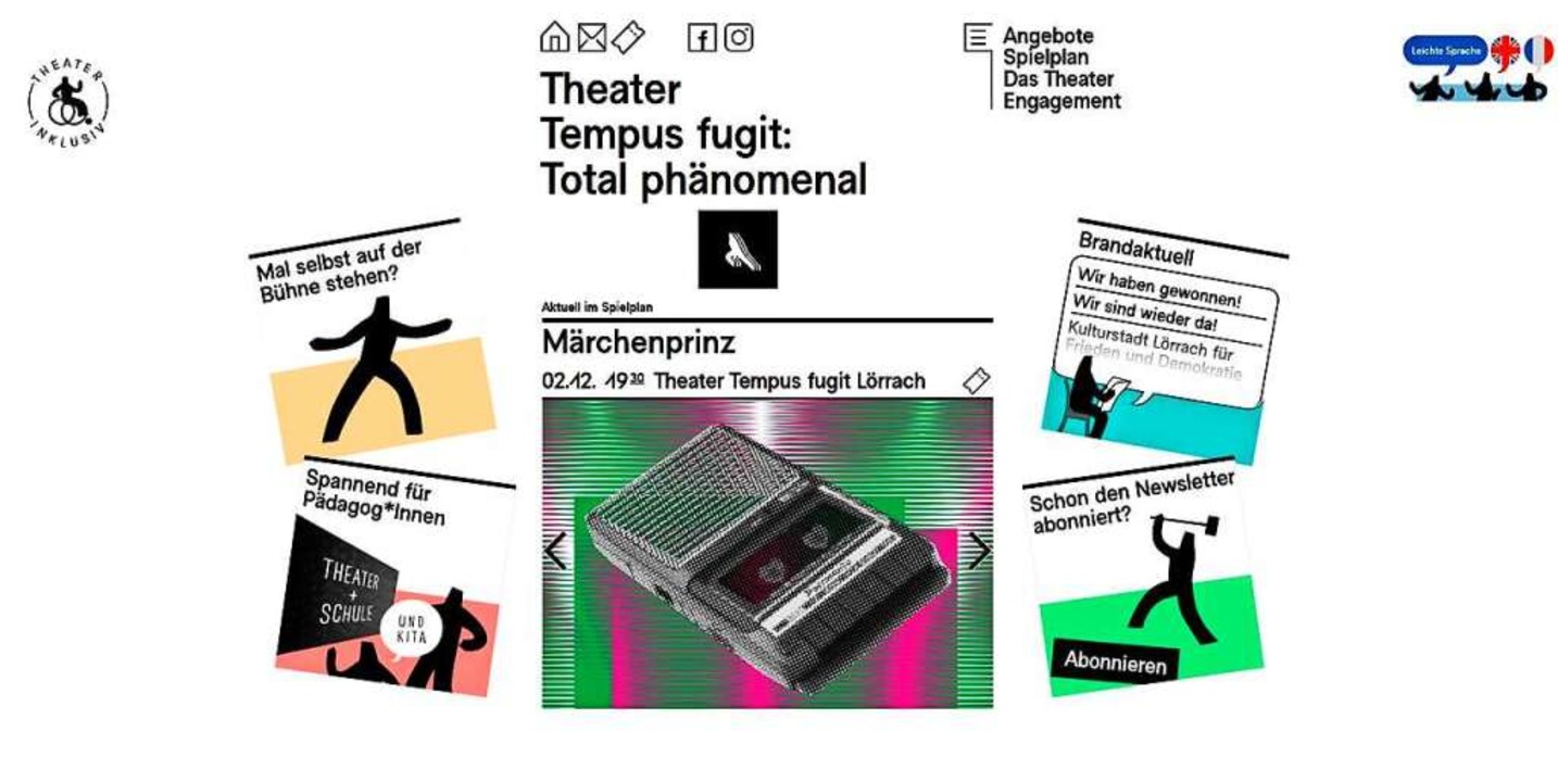 Die neue Website des Theaters Tempus f...ereich &#8222;Theater inklusiv&#8220;.  | Foto: Tempus fugit
