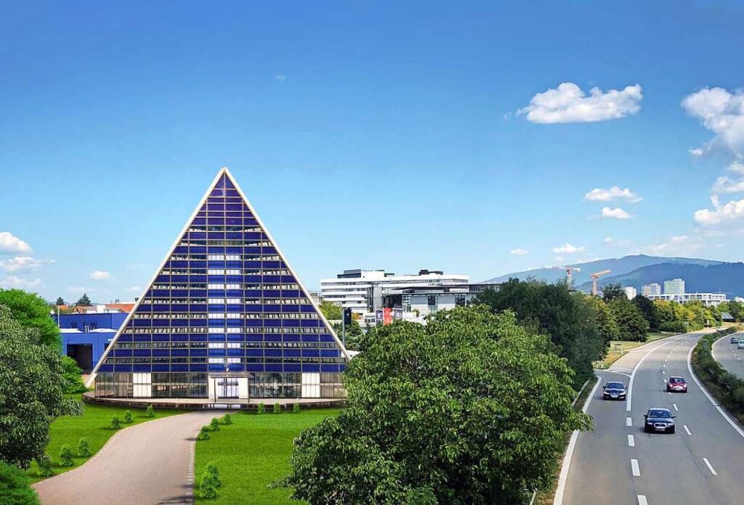 Der Solar-Tetraeder am Südeingang der ...rojekt im Sinne der Green City werden.  | Foto: Visualisierung Roland Degner