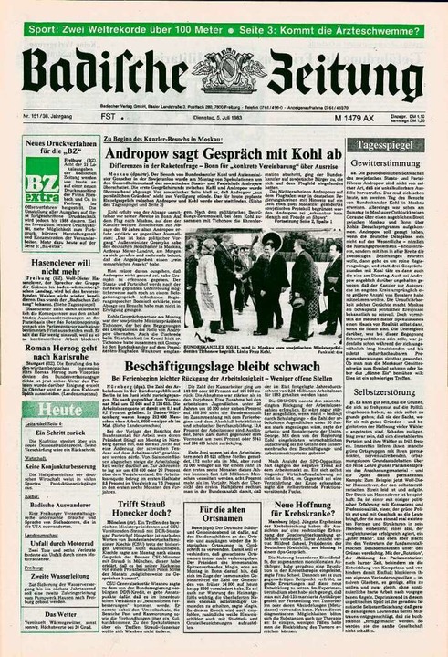 In Grün: die BZ in den 80er-Jahren  | Foto: BZ