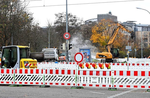 Durchfahrt verboten: Baustelle auf der Lehener Strae  | Foto: Thomas Kunz