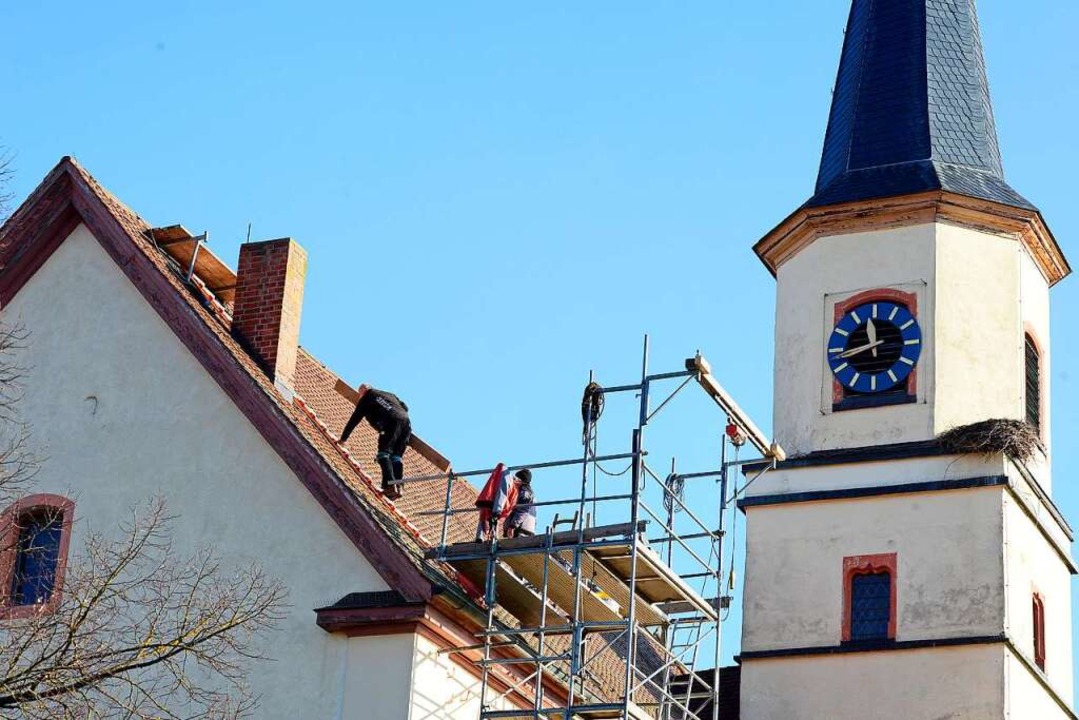 Das Tiengener Storchennest soll einen ...rm (rechter Bildrand) war ungeeignet.   | Foto: Ingo Schneider