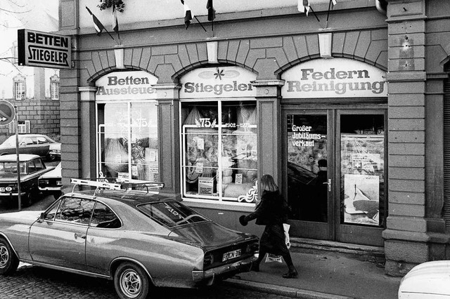 Das Bettenhaus in der Gerberau 44, hier im Jahr 1977  | Foto: Bettenhaus Stiegeler