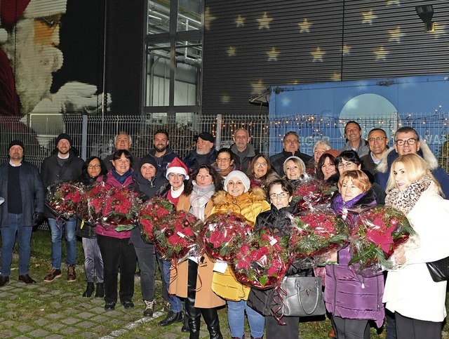 27 Mitarbeiter wurden bei der Weihnach...fr langjhrige Betriebstreue geehrt.   | Foto: Linke, Frank