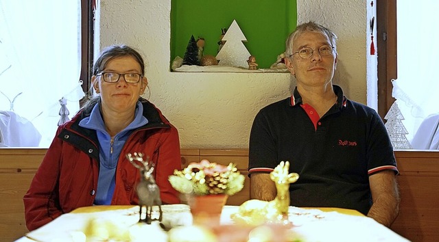 Marianne Schuble und Friedrich Schaeu...gener zusammen im Gasthaus zum Lwen.   | Foto: Nico Talenta