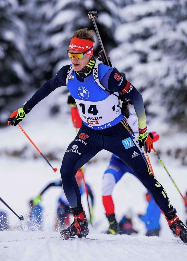 In Hochfilzen prsentierte sich Benedi...ornand konnte er sich weiter steigern.  | Foto: GEORG HOCHMUTH (AFP)