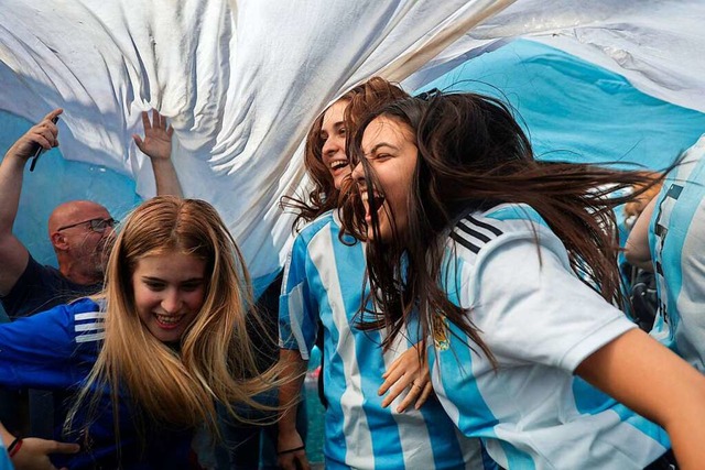 Ein Land im emotionalen Ausnahmezustand: Argentinien ist Fuball-Weltmeister.  | Foto: TOMAS CUESTA (AFP)