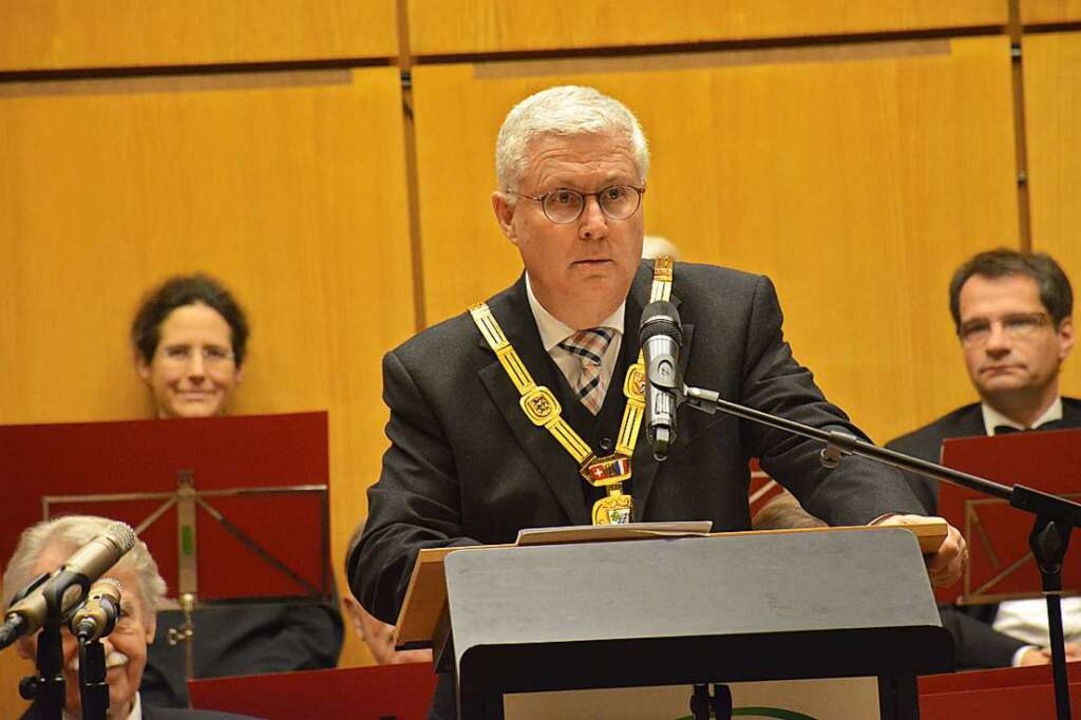 Oberbrgermeister Wolfgang Dietz beim Neujahrsempfang 2019.  | Foto: Hannes Lauber