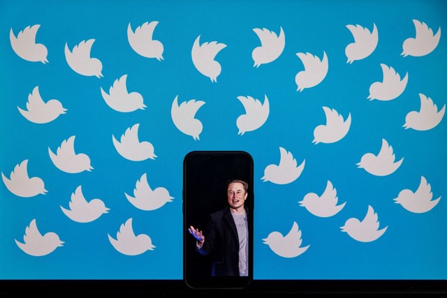 Der Vogel ist im Sinkflug: Elon Musk k...n an der Spitze von Twitter zu rumen.  | Foto: SAMUEL CORUM (AFP)