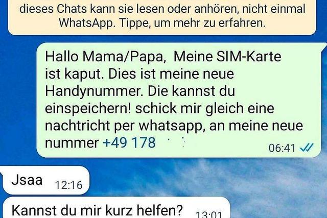 Geldbitte auf WhatsApp: Frau aus Waldkirch überweist 7000 Euro