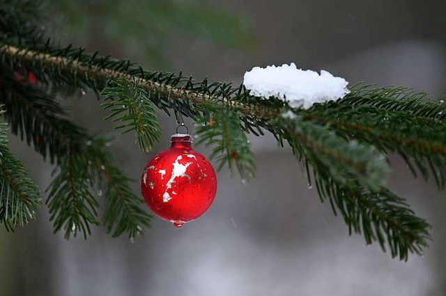 So einsam wie diese Weihnachtskugel an...en sich viele Menschen an Weihnachten.  | Foto: Uwe Zucchi (dpa)
