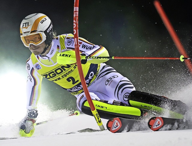 Linus Straer im ersten Durchgang auf ...Strecken des alpinen Weltcup-Kalenders  | Foto: Alessandro Trovati (dpa)